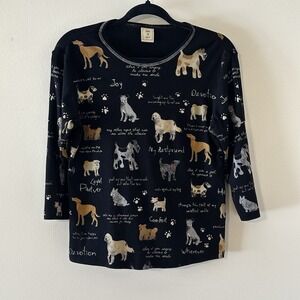 Jess & Jane Womens Shirt My Bestfriend Best Friend Dogs Affirmations Size M ? *R